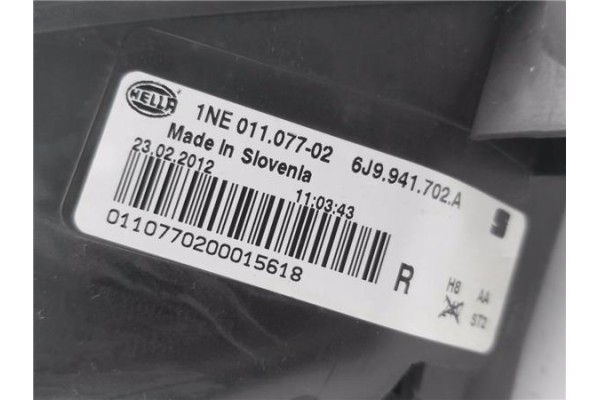 Recambio de faro antiniebla derecho para seat ibiza berlina (6j5) 1.4 stylance / style referencia OEM IAM 6J9941702A 1NE01107702