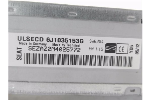 Recambio de autoradio para seat ibiza berlina (6j5) 1.4 stylance / style referencia OEM IAM 6J1035153G  