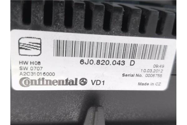 Recambio de mandos climatizador para seat ibiza berlina (6j5) 1.4 stylance / style referencia OEM IAM 6J0820043D  