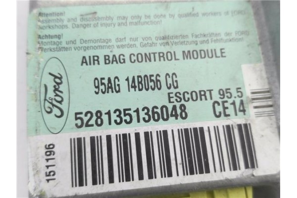 Recambio de centralita airbag para ford escort vii (gal, aal, abl) 1.8 td referencia OEM IAM 95AG14B056CG 5,28135E+11 
