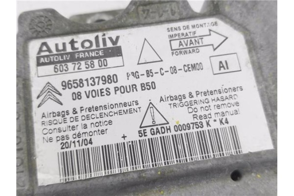 Recambio de centralita airbag para citroen c4 berlina 1.6 hdi referencia OEM IAM 9658137980 603725800 