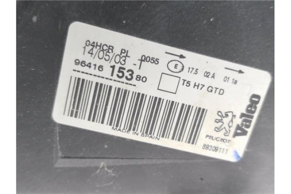 Recambio de faro delantero izquierdo para peugeot 307 break / sw (s1) 1.6 16v referencia OEM IAM 6204Z2  