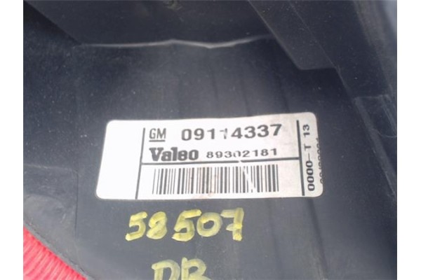 Recambio de piloto trasero derecho para opel corsa c 1.4 referencia OEM IAM 09114337 89302181 