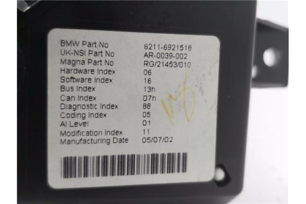 Recambio de cuadro completo para mini mini (r50,r53) 1.6 cooper referencia OEM IAM 62116921518 AR0039002 