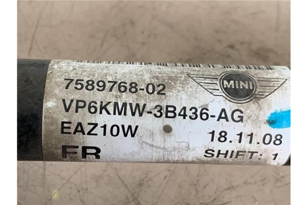 Recambio de palier delantero derecho para mini mini (r56) 1.6 cooper referencia OEM IAM 758976802  