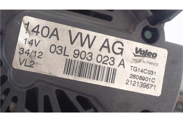 Recambio de alternador para volkswagen golf vi (5k1) 1.6 advance referencia OEM IAM 03L903023A  