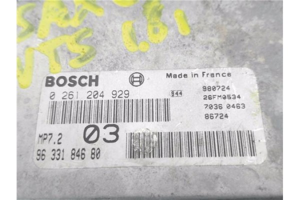 Recambio de centralita para citroen saxo 1.6 vts 16v referencia OEM IAM 9633184680 261204929 