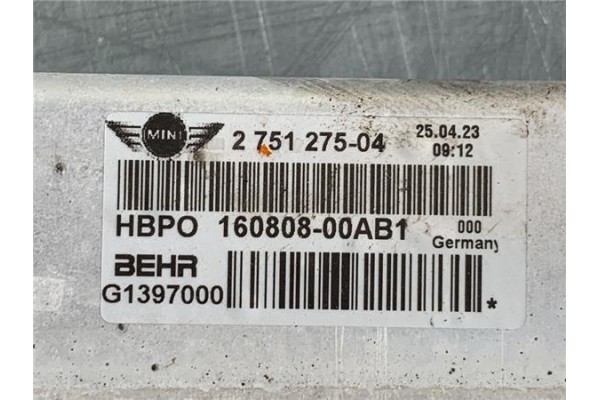 Recambio de radiador para mini mini (r56) 1.6 cooper s referencia OEM IAM 275127504  