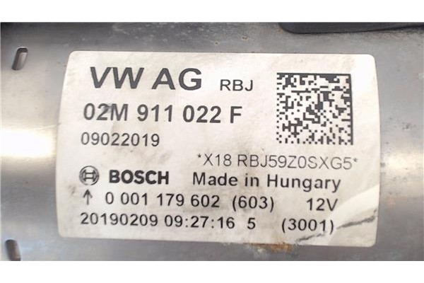 Recambio de motor arranque para seat ibiza (kj1) 1.0 style referencia OEM IAM 02M911022F  