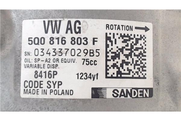 Recambio de compresor aire acond. para seat ibiza (kj1) 1.0 style referencia OEM IAM 5Q0816803F  