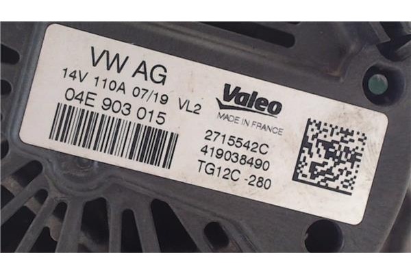 Recambio de alternador para seat ibiza (kj1) 1.0 style referencia OEM IAM 04E903015 2715542C 