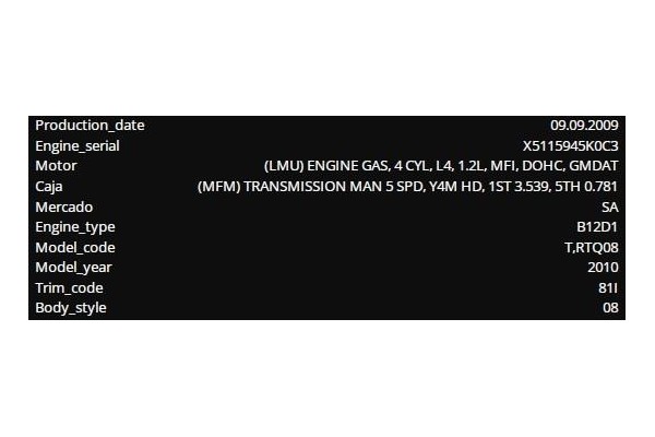 chevrolet aveo hatchback del año 2010