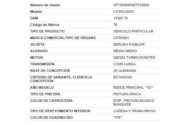 citroen c3 picasso del año 2013