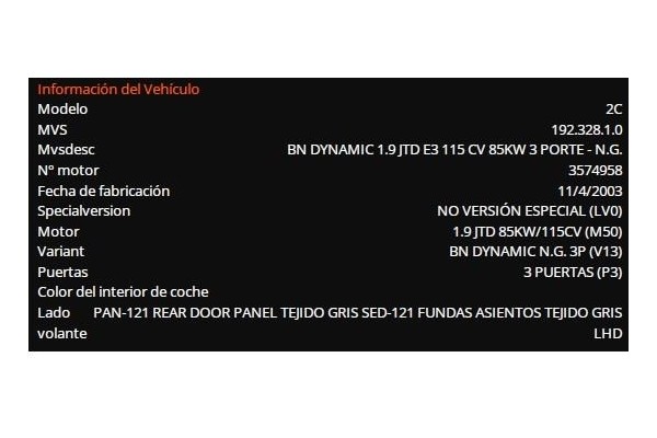 fiat stilo (192) del año 2003