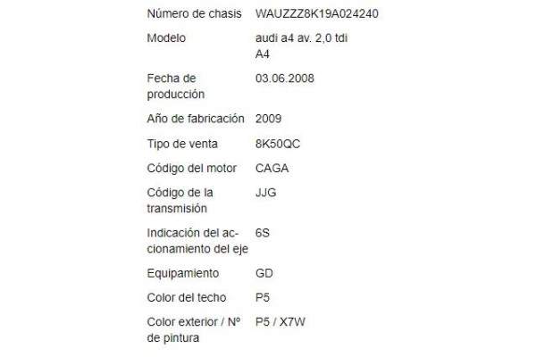 audi a4 avant (8k5) del año 2008