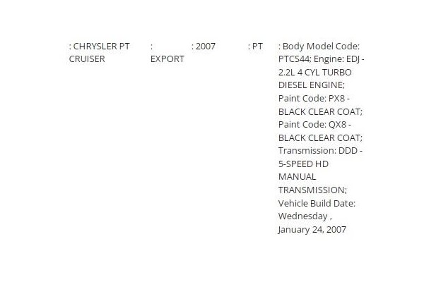 chrysler pt cruiser del año 2007
