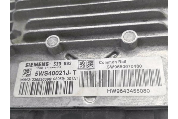 Recambio de centralita para citroen c3 1.4 hdi referencia OEM IAM 9643455080 5WS40021JT 