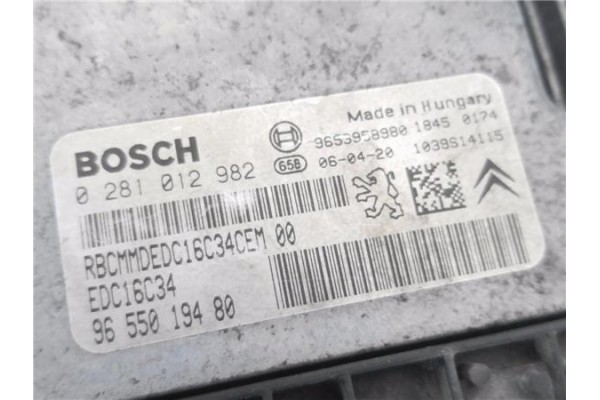 Recambio de centralita para citroen jumpy 1.6 hdi 90 referencia OEM IAM 9655019480 281012982 