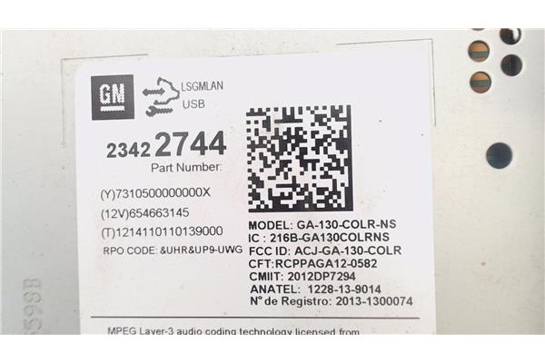 Recambio de radio / cd para opel mokka 1.7 excellence referencia OEM IAM 23422744  