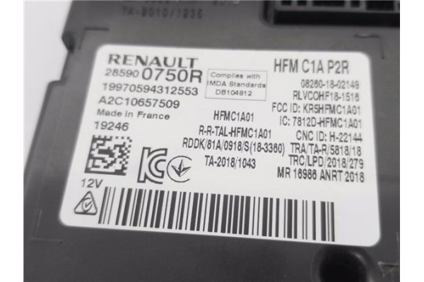 Recambio de modulo confort para renault clio v 1.0 business referencia OEM IAM 285900750R A2C10657509 