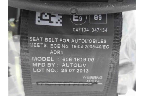 Recambio de cinturon seguridad trasero central para nissan qashqai (j10) 1.6 360 referencia OEM IAM 606161900  