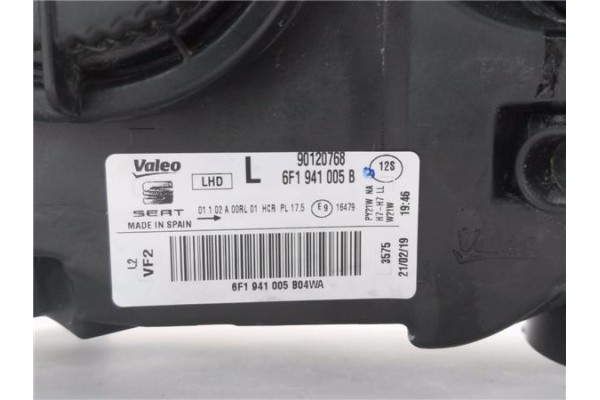 Recambio de faro delantero izquierdo para seat ibiza (kj1) 1.0 style referencia OEM IAM 6F1941005B 90120768 