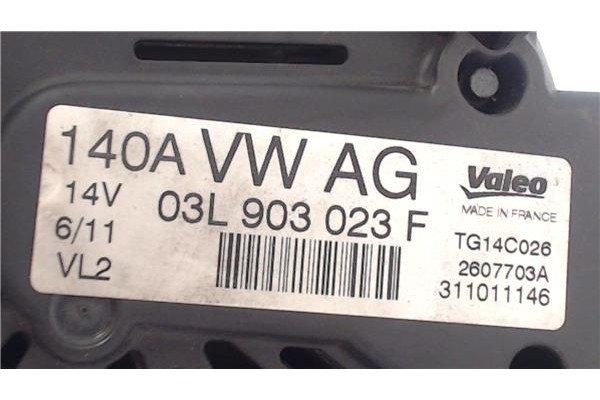 Recambio de alternador para volkswagen golf vi (5k1) 1.6 advance referencia OEM IAM 03L903023F  