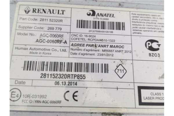 Recambio de autoradio para dacia dokker 1.5 essential referencia OEM IAM 281152320R AGC0060RFA 