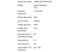 skoda superb (3u4) del año 2003