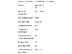 audi a4 berlina (8e) del año 2003