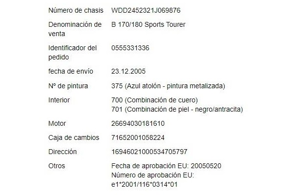 mercedes-benz clase b (bm 245) del año 2007