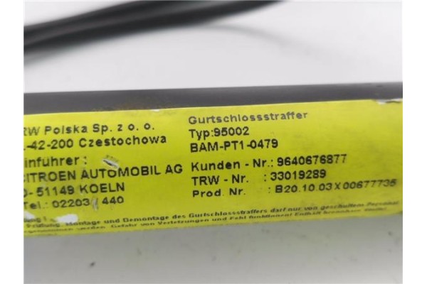 Recambio de anclaje cinturon delantero izquierdo para citroen c3 1.4 i referencia OEM IAM 9640676877 TRW33022955 
