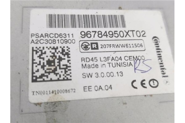 Recambio de autoradio para citroen c3 picasso 1.6 exclusive referencia OEM IAM 96784950XT  