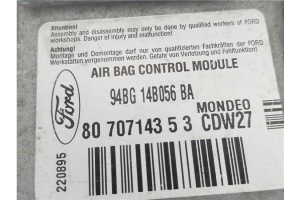 Recambio de centralita airbag para ford mondeo iii sedán (b4y) referencia OEM IAM 94BG14B056BA  