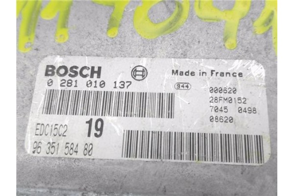 Recambio de centralita para citroen xsara picasso 2.0 hdi referencia OEM IAM 9635158480 281010037 