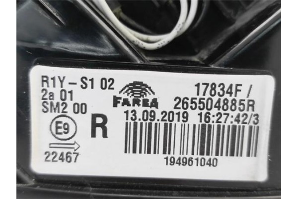 Recambio de piloto trasero derecho para renault clio v 1.0 business referencia OEM IAM 265504885R 17834F 