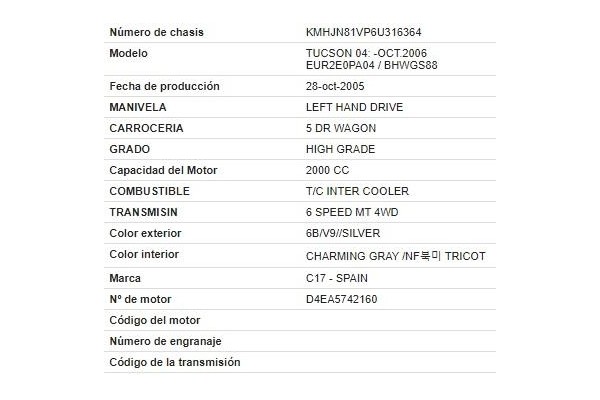 hyundai tucson (jm) del año 2006