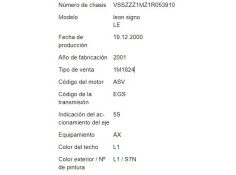 seat leon (1m1) del año 2001