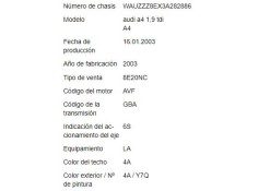 audi a4 berlina (8e) del año 2003