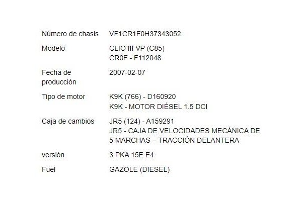 renault clio iii del año 2007