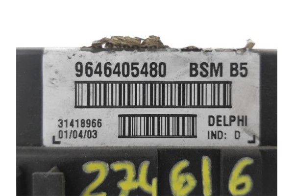 Recambio de caja fusibles/rele para peugeot 206 1.4 hdi eco 70 referencia OEM IAM 9646405480 31418966 