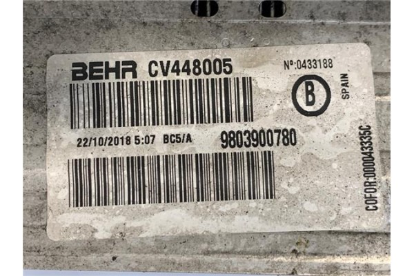 Recambio de intercooler para citroen c4 cactus 1.5 business class referencia OEM IAM 9803900780  