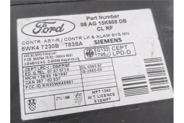 Recambio de centralita para ford focus (daw, dbw) 1.8 tdci referencia OEM IAM 98AG15K600DB 5WK47230B 