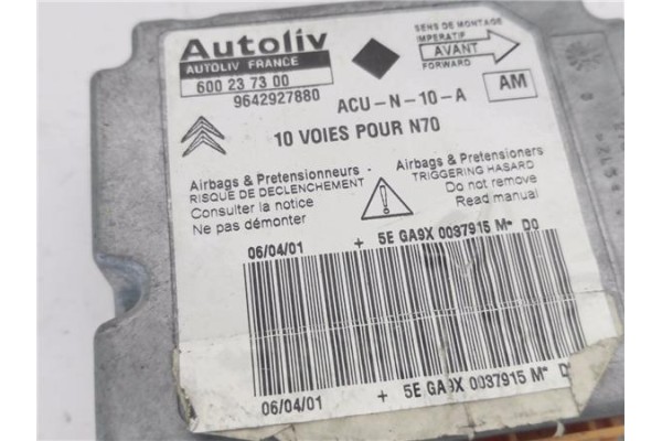 Recambio de centralita airbag para citroen xsara berlina 1.6 16v referencia OEM IAM 9642927880 600237300 