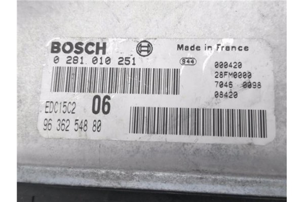 Recambio de centralita para citroen xantia berlina 2.0 hdi 109 referencia OEM IAM 9636254880 281010251 