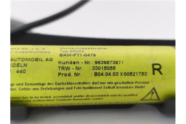 Recambio de anclaje cinturon delantero derecho para citroen c3 1.4 i referencia OEM IAM 9639873877 TRW33022955 