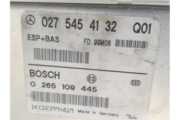 Recambio de centralita abs para mercedes-benz clase a (bm 168) 1.7 170 cdi (168.008) referencia OEM IAM 0275454132 265109445 
