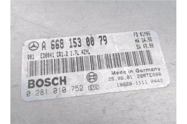 Recambio de centralita para mercedes-benz clase a (bm 168) 1.7 170 cdi (168.008) referencia OEM IAM A6681530079 281010752 