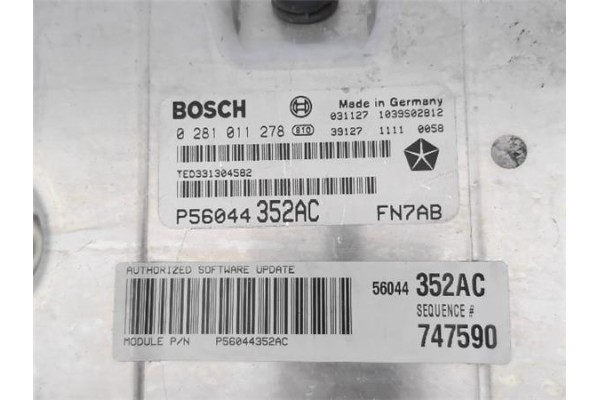 Recambio de centralita para jeep cherokee (kj) 2.5 crd básico referencia OEM IAM P56044352AC  