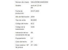 audi a4 berlina (8e) del año 2003